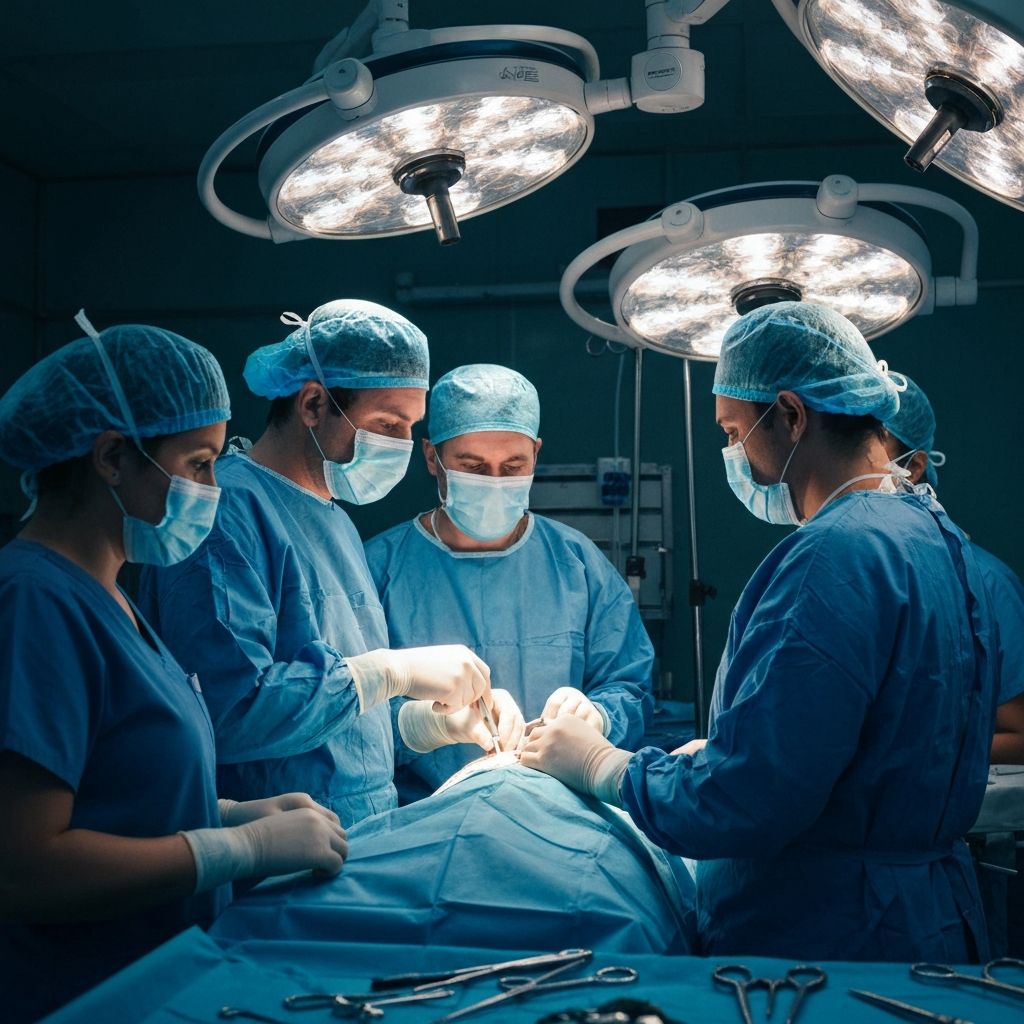 UNPS surgeon performing operation in field hospital